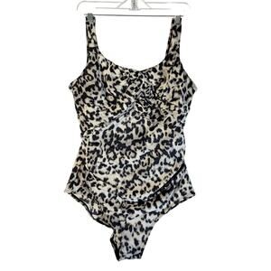 MIRACLESUIT TRIMSHAPER LINE  BLK LEOPARD PRINT  SWIMSUIT  14